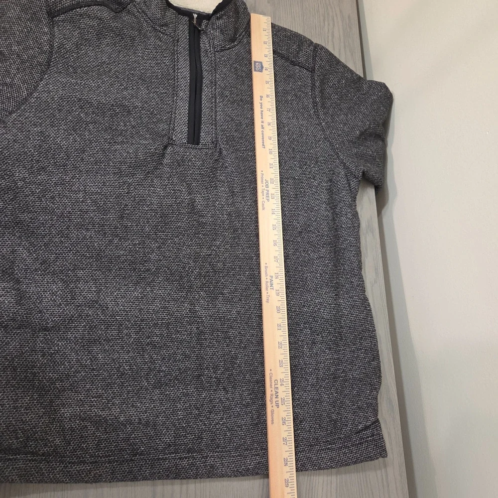 Orvis Men's L Gray Fleece Lined 1/4 Zip Pullover Sweater Jacket